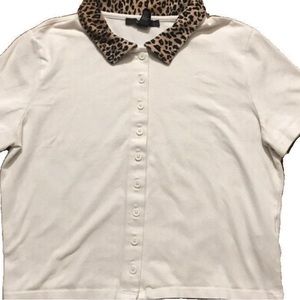 Cheetah Collared Button Down